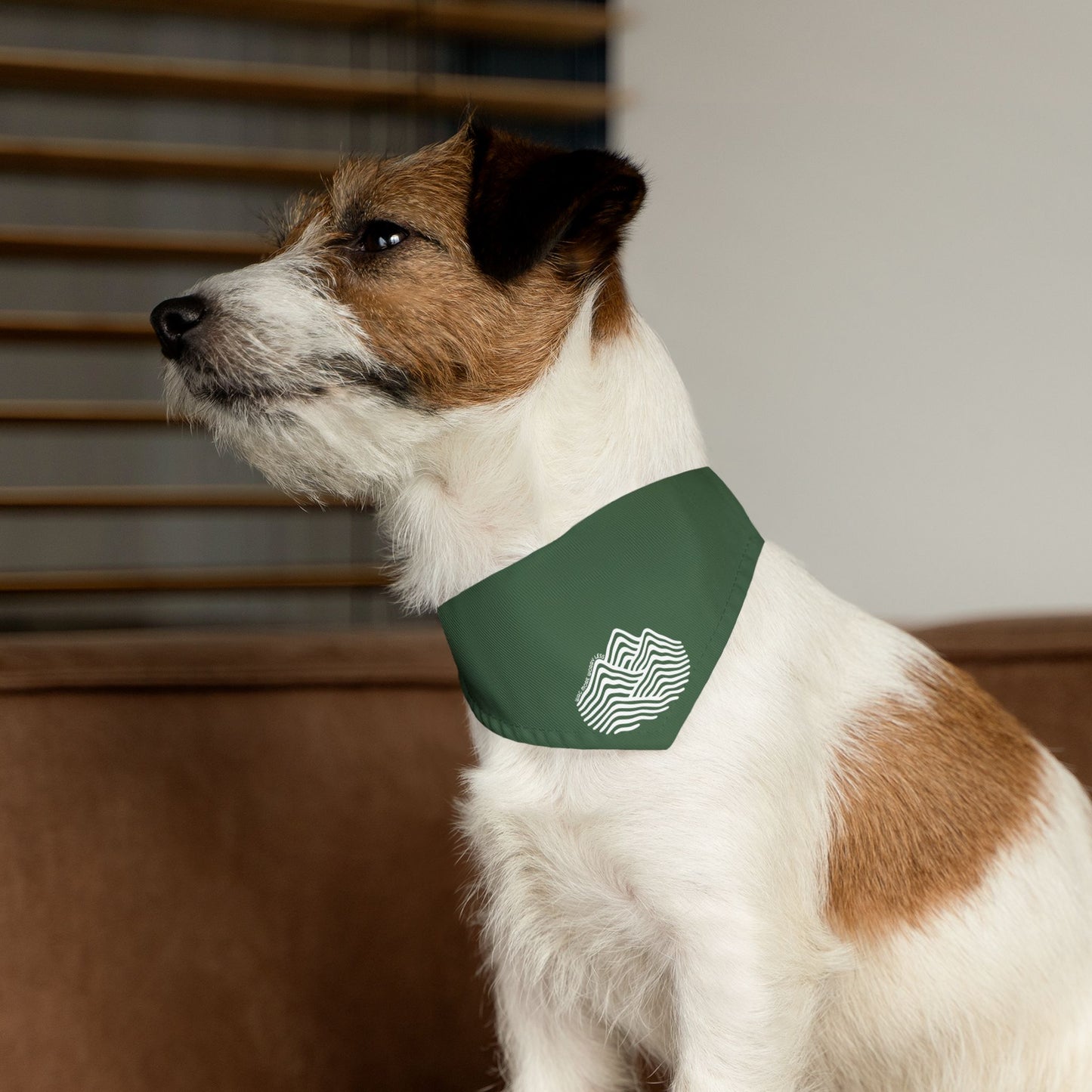 Pet Bandana Collar — 'More Worry Less' Minimal Wave Design